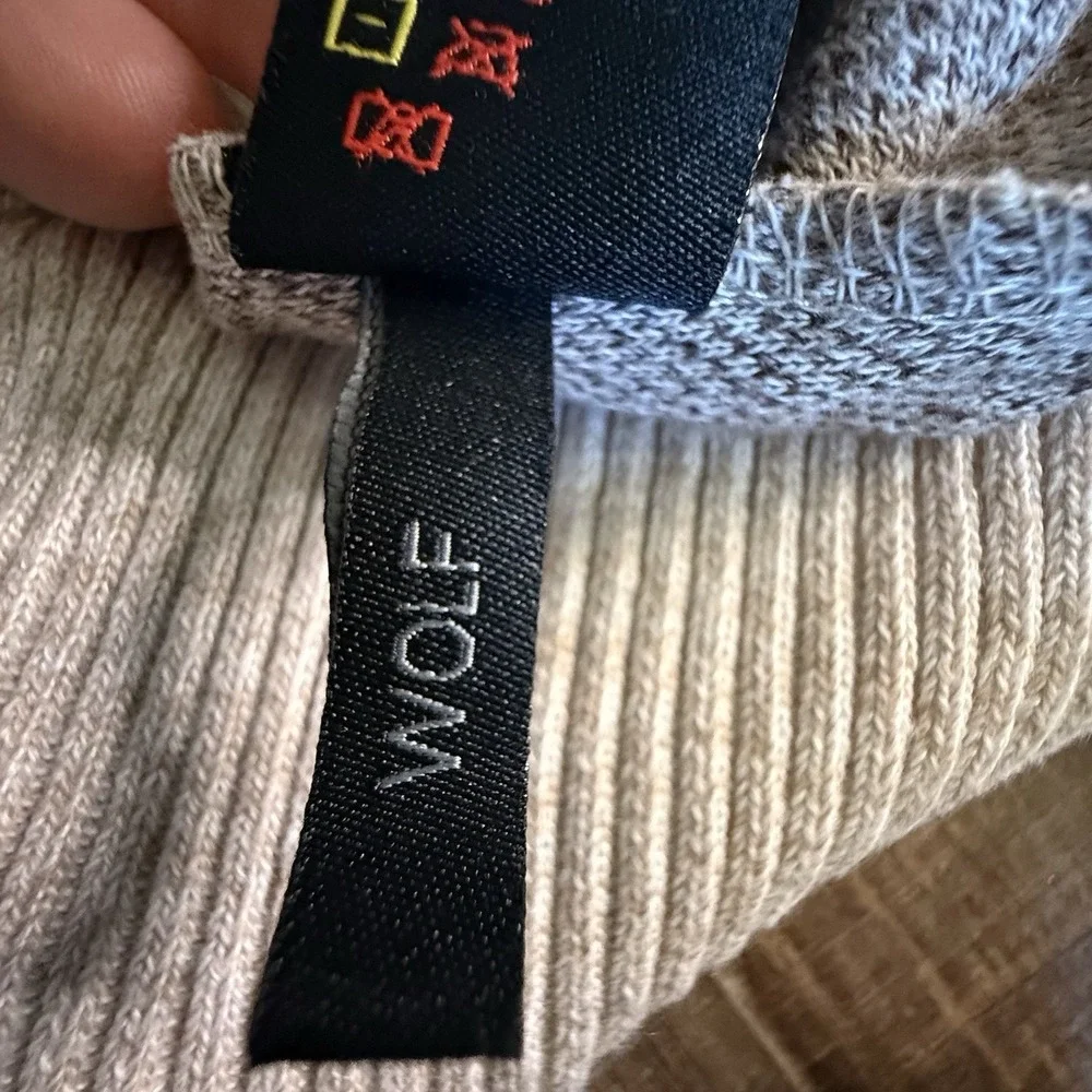 Joe's Jeans Tan Heathered Crew Neck Sweater * LARGE Casual Elevated Quiet‎ Lux